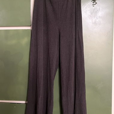 even&odd ribbed flared pants grey