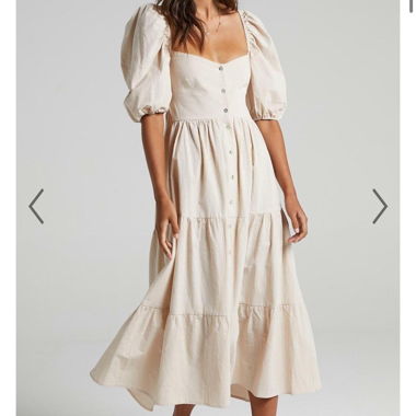 Sommerkleid mit Puffärmeln und Rückenausschnitt