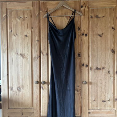 Black satin dress
