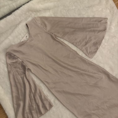 Beiger Satin-Rock S/M