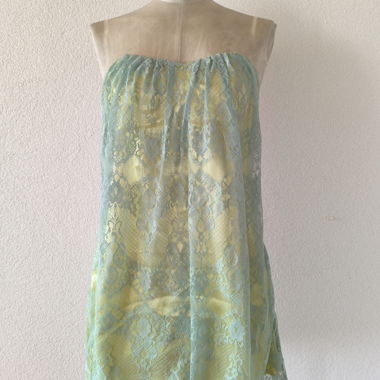 Yellow/turquoise Lace Dress