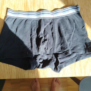 Boxer noir à rayures taille élastique