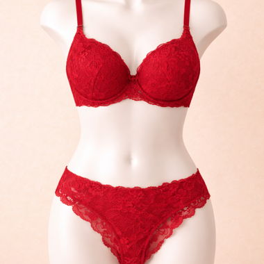 Rotes Spitzen-Unterwäsche-Set