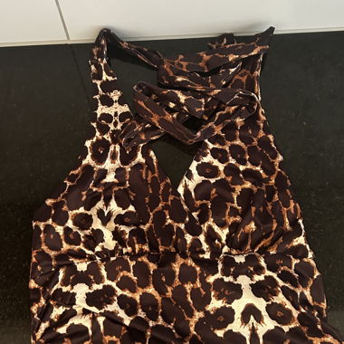 Leopard print top with halter neck