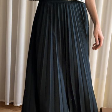 COS Pleated Midi Skirt, petrol, size 36
