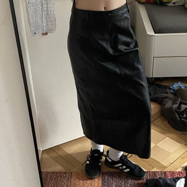 90s leather maxi skirt
