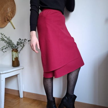 Jupe portefeuille vintage en laine