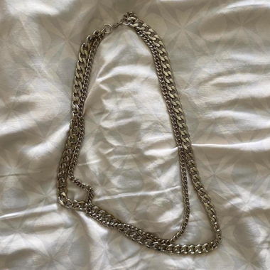 Collana a catena spessa color argento