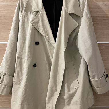 MNG kurzer Trenchcoat beige wasserabweisend XL