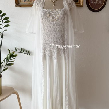 Valmode Bridal Maxi Peignoir in Nylon Taglia M