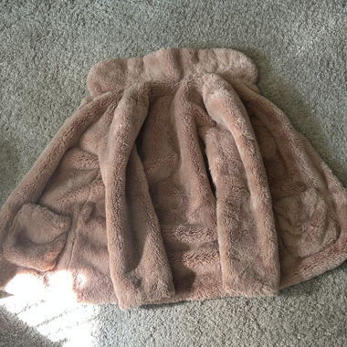 Manteau fausse fourrure beige pour enfants 