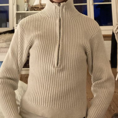Pulls en maille blancs avec fermeture éclair