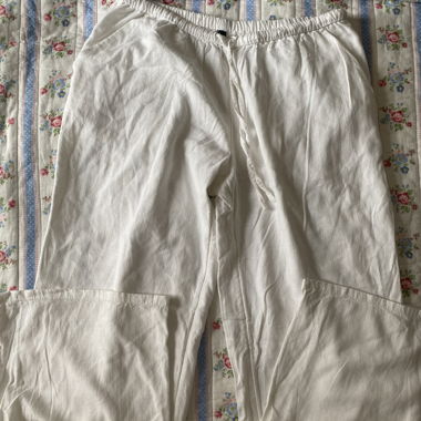 H&M weisse Leinenhose S