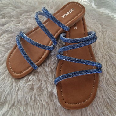 CATWALK Sandalen mit Glitzer-Riemchen-Blau Gr. 37