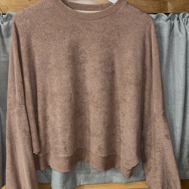 Maglione oversize in spugna marrone