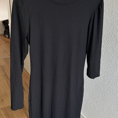 Black Rib-Knit Dress