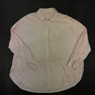 h&m striped oversized shirt