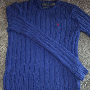 Blue Cable Knit Sweater Ralph Lauren Woman