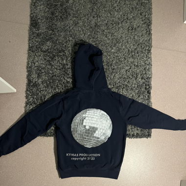 Hoodie navy back print 