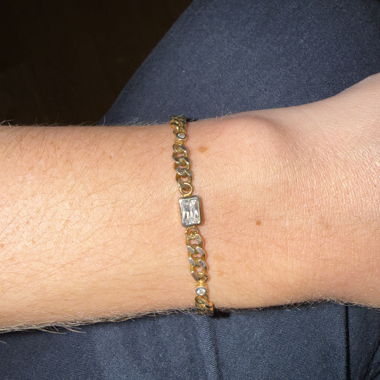 Bracelet-chaîne argenté doré