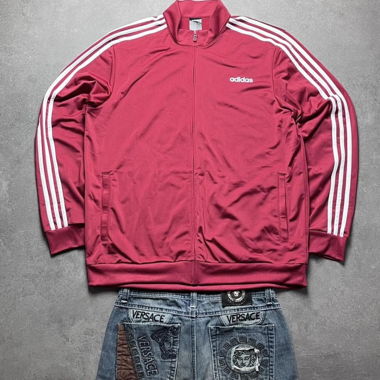 Veste de survêtement Adidas Firebird Vintage rouge blanc L