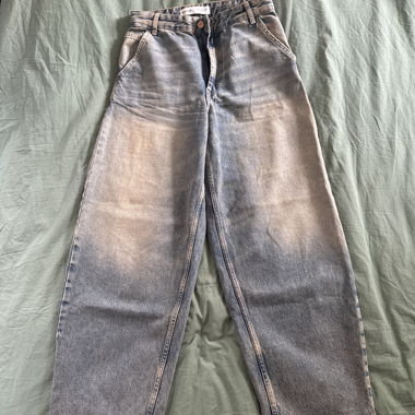 Washed Wide-Leg Jeans