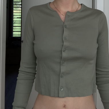 Green cardigan