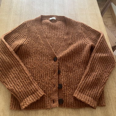 Brauner Strick-Cardigan