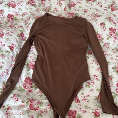 Brown Long-Sleeve Bodysuit