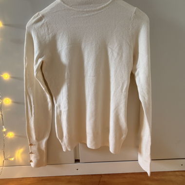 Pull col roulé blanc