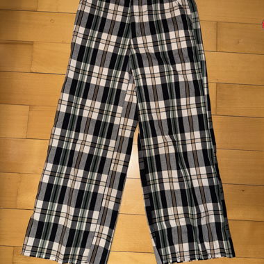 Pantaloni casual a gamba larga a quadri