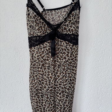 Y2K Leopard Top – Lace Cami with Bow