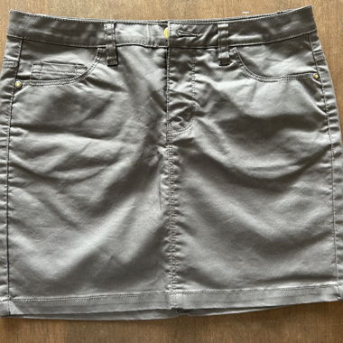Mini-jupe grise VILA WAX COATED
