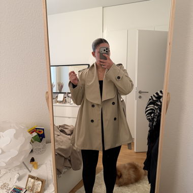 Beige faux leather jacket