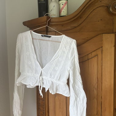 Blouse courte blanche ZARA
