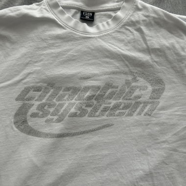 White T-shirt with rhinestones