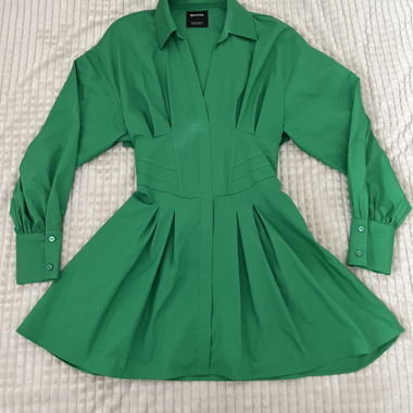 Green Bershka Shirt Dress