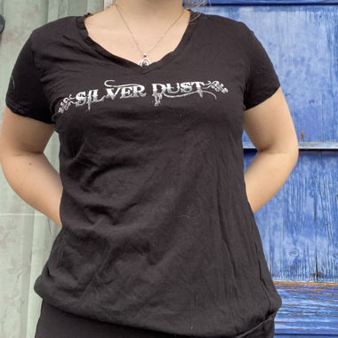 silver dust band v-neck t-shirt