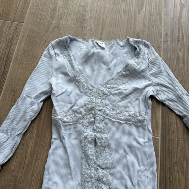 Cotton:On Lace Top light blue S
