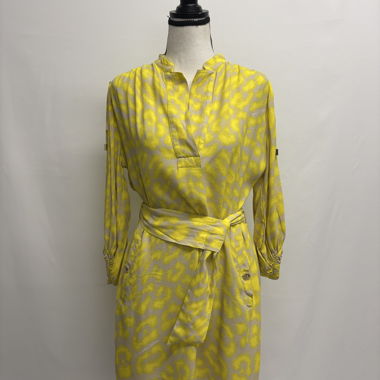 Roberto Cavalli Kleid aus Viskose 34 gelb grau 