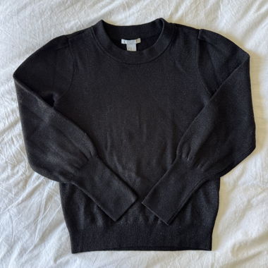 Schwarzer Glitzer-Strickpullover XS