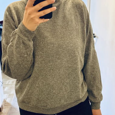 Grey Marl High-Neck Sweater