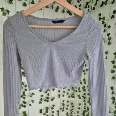 thin gray sweater