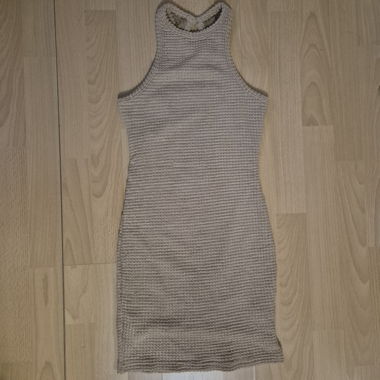 Vestito beige a coste