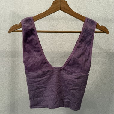 Lila Glitzer-Crop Top