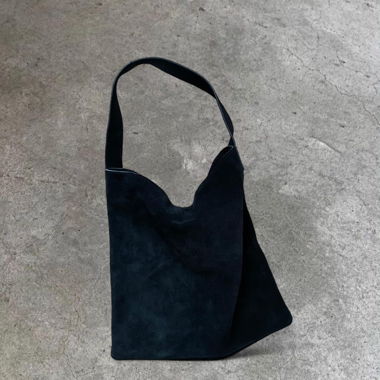 Black suede shoulder bag from Mango