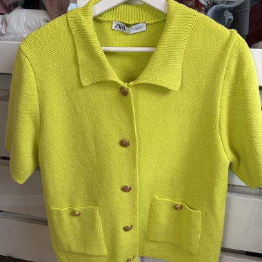 Cardigan in maglia Zara giallo