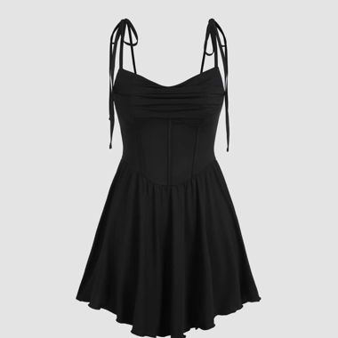 Abito nero con spalline