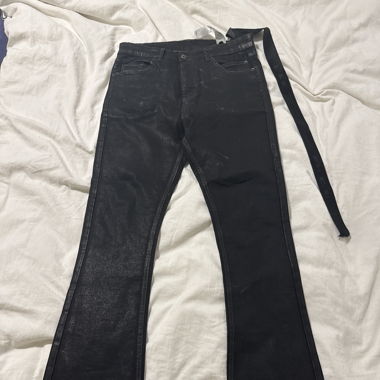 RICK OWENS BOLAN WAXXED DENIM