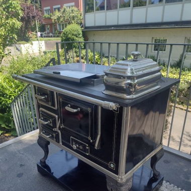 Beautiful Antique Enamel Grill with Gas Conversion